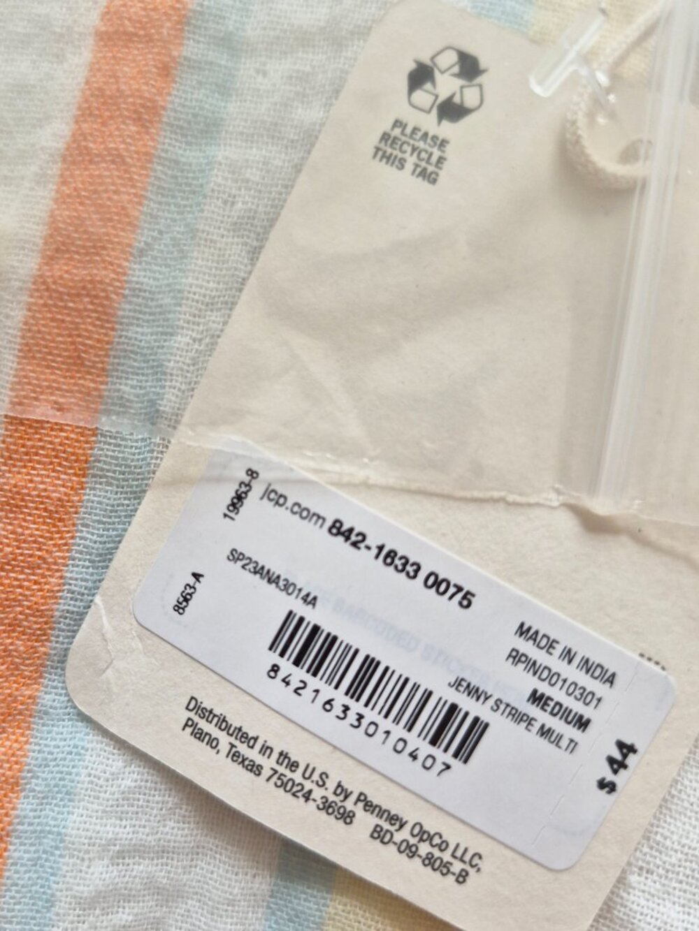 ANA NWT Cotton Gauze Multicolor Striped Shirt Tunic Size M - Picture 9 of 14